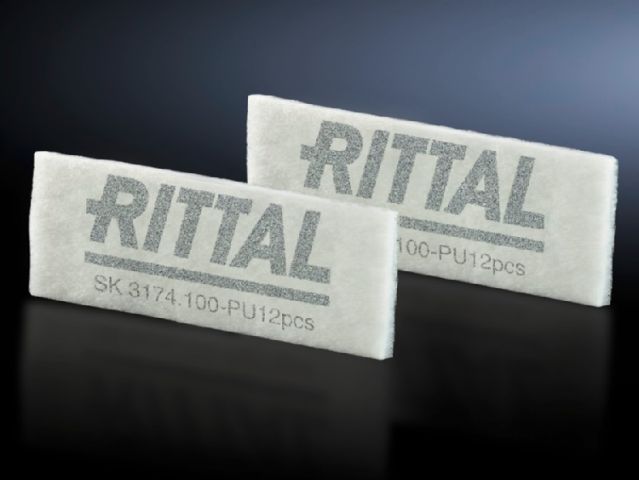 SK3174100 Rittal air conditioner non-woven fiber filter mat spare filter mat for top-mounted fan filter grade G3 width 264 height 95 length 17-Made in Germany-Rittal cabinet air conditioner maintenance Rittal electric cabinet Rittal busbar Rittal fan SK3174. 100