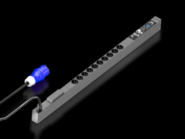 DK7979211 Rittal enclosures PDU metered 10 plugs with ground protection contacts 16A power 3.7kW voltage 230V wide 44 deep 70 long 1095 cable length 3m - Made in Germany Rittal - Rittal Air Conditioning Rittal Electric Cabinet Rittal Busbar Rittal Fan Rittal PDU DK7979.211