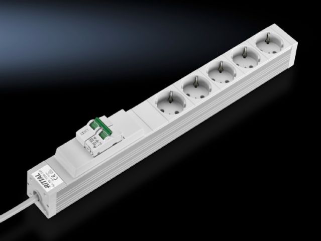 DK7240240 Rittal enclosures Socket strip in an aluminium duct - Rittal air conditioning Rittal electric cabinet Rittal busbar Rittal fan Rittal PDU DK7240.240