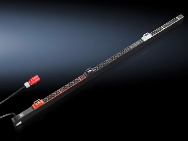 DK7955434 Rittal enclosures PDU international, managed version Width 44mm Depth 85mm Length 2065mm 36xC13, 6xC19, black,CEE ,3~,32A - Rittal air conditioning Rittal electric cabinet Rittal busbar Rittal fan Rittal PDU DK7955.434