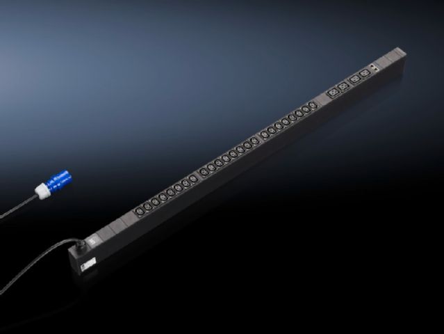 DK7955910 Rittal enclosures Slave PDU international, managed version Width 44mm Depth 85mm Length 1320mm 24xC13, 4xC19, black,CEE ,1~,16A - Rittal air conditioning Rittal electric cabinet Rittal busbar Rittal fan Rittal PDU DK7955.910