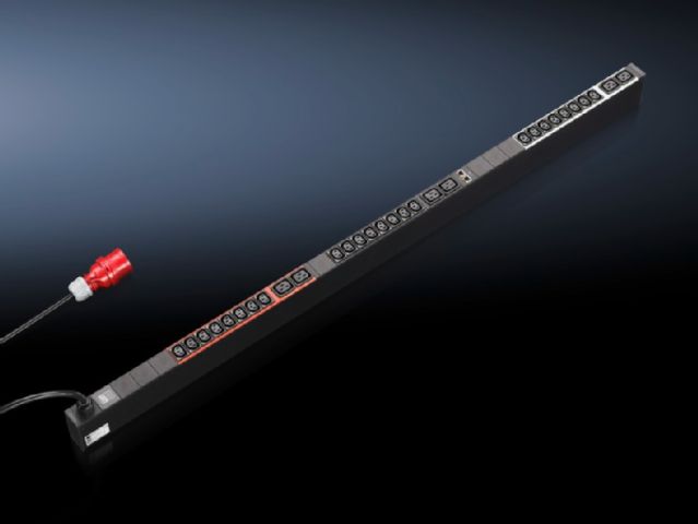 DK7955932 Rittal enclosures Slave PDU international, managed version Width 44mm Depth 85mm Length 1450mm 24xC13, 6xC19, black,CEE ,3~,16A - Rittal air conditioning Rittal electric cabinet Rittal busbar Rittal fan Rittal PDU DK7955.932