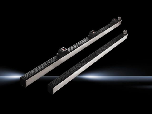 DK7955531 Rittal enclosures PDU UK, switched version Width 44mm Depth 85mm Length 1515mm 16xBS 1363, 4xC19, black,CEE ,1~,16A - Rittal air conditioning Rittal electric cabinet Rittal busbar Rittal fan Rittal PDU DK7955.531